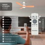 Grunkel SKYSTYLE52 Ventilador de Techo, 132 cm, 3 Aspas, Madera y Blanco